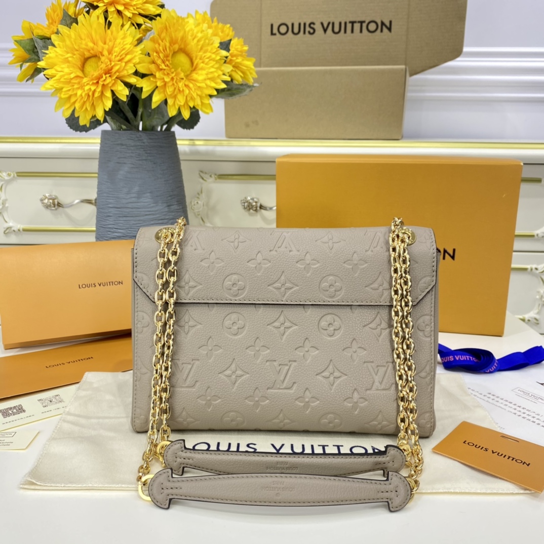 Louis Vuitton VAVIN PM Handbag Monogram Empreinte M44929 Tourterelle Grey